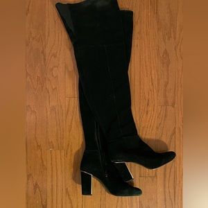 Suede Leather Thigh High Boots